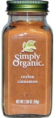Simply Organic, Organic Ceylon Cinnamon, 2.08 oz (59 g) ,الطعام والتوابل والتوابل والقرفة التوابل