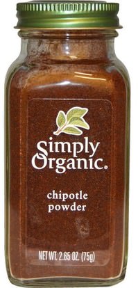 Simply Organic, Organic Chipotle Powder, 2.65 oz (75 g) ,الطعام، التوابل و التوابل