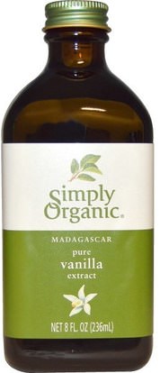 Simply Organic, Pure Vanilla Extract, Madagascar, 8 fl oz (236 ml) ,والمكملات الغذائية، والفاصوليا الفانيليا استخراج