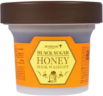 Skinfood, Black Sugar Honey Mask Wash Off, 3.5 oz (100 g) ,حمام، الجمال، أقنعة الوجه، السكر، أقنعة الفاكهة