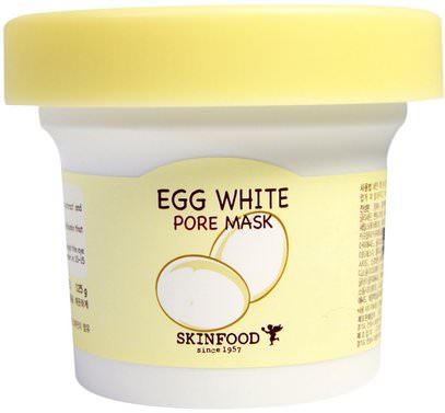 Skinfood, Egg White Pore Mask, 125 g ,حمام، الجمال، أقنعة الوجه، الأرز، أقنعة البيض