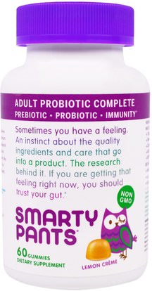 SmartyPants, Adult Probiotic Complete, Lemon Creme, 60 Gummies ,المكملات الغذائية، البروبيوتيك