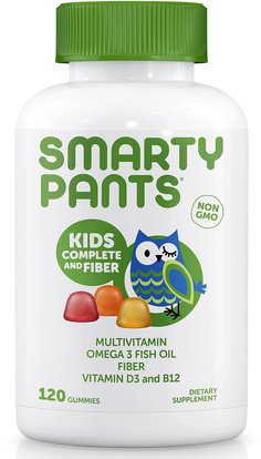 SmartyPants, Kids Complete and Fiber, 120 Gummies ,الفيتامينات، الفيتامينات المتعددة، الأطفال الفيتامينات