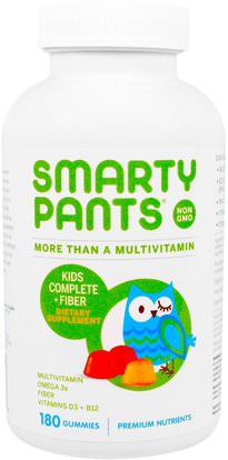 SmartyPants, Kids Complete Fiber Multivitamin, 180 Gummies ,الفيتامينات، الفيتامينات المتعددة، غوميس الفيتامينات، صحة الأطفال، أطفال غوميز