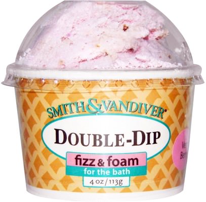 Smith & Vandiver, Double-Dip Fizz & Foam, Very Berry, 4 oz (113 g) ,حمام، الجمال، أملاح الاستحمام