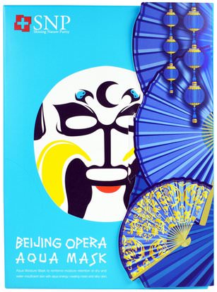 SNP, Beijing Opera Aqua Mask, 10 Masks x (25 ml) Each ,حمام، الجمال، أقنعة الوجه، أقنعة الورقة