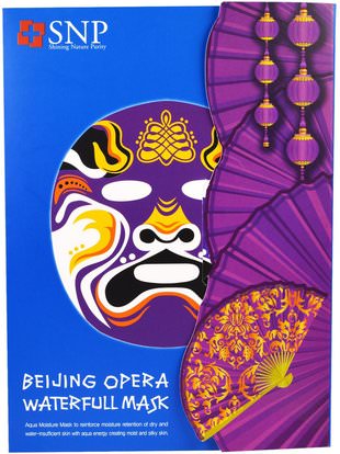 SNP, Beijing Opera Waterfull Mask, 10 Masks x (25 ml) Each ,حمام، الجمال، أقنعة الوجه، أقنعة الورقة