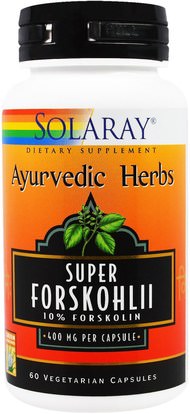 Solaray, Ayurvedic Herbs, Super Forskohlii, 400 mg, 60 Veggie Caps ,الأعشاب، كوليوس فورسكهليي