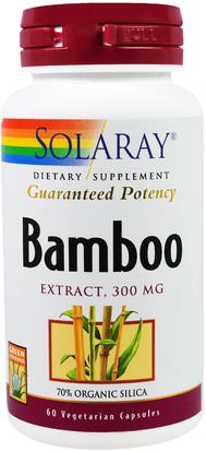 Solaray, Bamboo, Extract, 300 mg, 60 Veggie Caps ,الصحة، العظام، هشاشة العظام