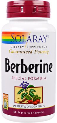 Solaray, Berberine, Special Formula, 60 Veggie Capsules ,الأعشاب، البربري - بربارين