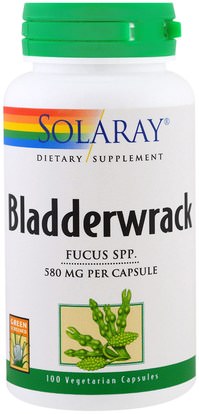 Solaray, Bladderwrack, 100 Veggie Caps ,الأعشاب، بلادروراك، الصحة