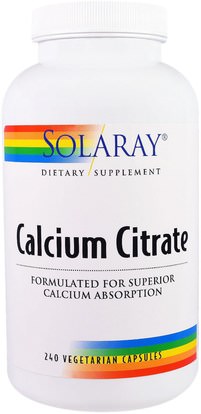 Solaray, Calcium Citrate, 240 Veggie Caps ,المكملات الغذائية، المعادن، سيترات الكالسيوم