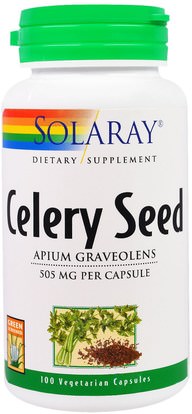 Solaray, Celery Seed, 505 mg, 100 Veggie Caps ,الأعشاب، بذور الكرفس