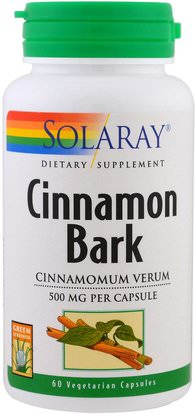 Solaray, Cinnamon Bark, 60 Veggie Caps ,الأعشاب، القرفة استخراج