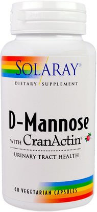 Solaray, D-Mannose, with CranActin, 60 Vegetarian Capsules ,المكملات الغذائية، د- مانوز