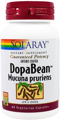 Solaray, DopaBean, Mucuna Pruriens, 60 Veggie Caps ,الأعشاب، أيورفيدا، أيورفيديك، الأعشاب، موكونا