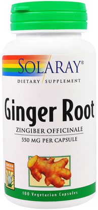 Solaray, Ginger Root, 550 mg, 100 Veggie Caps ,الأعشاب، جذر الزنجبيل