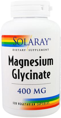 Solaray, Magnesium Glycinate, 400 mg, 120 Veggie Caps ,المكملات الغذائية، المعادن، غليسينات المغنيسيوم