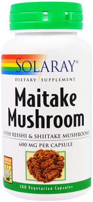Solaray, Maitake Mushroom, 600 mg, 100 Veggie Caps ,المكملات الغذائية، الفطر الطبية، الفطر مايتاك، أدابتوغين