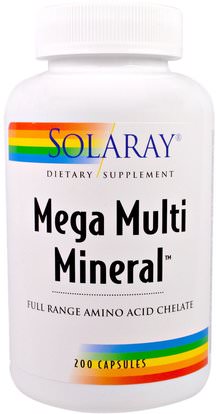 Solaray, Mega Multi Mineral, 200 Capsules ,المكملات الغذائية، المعادن، المعادن المتعددة