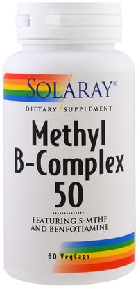 Solaray, Methyl B-Complex 50, 60 Veggie Caps ,الفيتامينات، حمض الفوليك