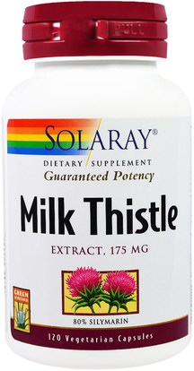 Solaray, Milk Thistle Extract, 175 mg, 120 Vegetarian Capsules ,الصحة، السموم، الحليب الشوك (سيليمارين)
