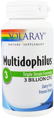 Solaray, Multidophilus, Triple Strain Formula, 100 Veggie Caps ,المكملات الغذائية، البروبيوتيك