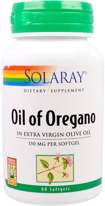 Solaray, Oil of Oregano, 150 mg, 60 Softgels ,المكملات الغذائية، زيت أوريغانو