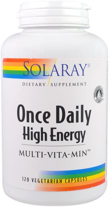 Solaray, Once Daily High Energy, Multi-Vita-Min, 120 Vegetarian Capsules ,الفيتامينات، الفيتامينات