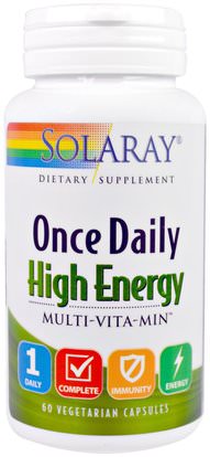 Solaray, Once Daily High Energy, Multi-Vita-Min, 60 Vegetarian Capsules ,الفيتامينات، الفيتامينات