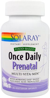Solaray, Once Daily Prenatal, Multi-Vita-Min, 90 Veggie Caps ,الفيتامينات، الفيتامينات قبل الولادة