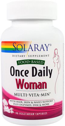 Solaray, Once Daily, Woman, Multi-Vita-Min, 90 Veggie Caps ,الفيتامينات، النساء الفيتامينات