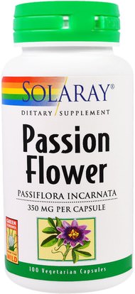 Solaray, Passion Flower, 350 mg, 100 Veggie Caps ,الأعشاب، زهرة العاطفة