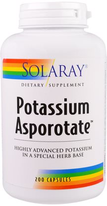 Solaray, Potassium Asporotate, 200 Capsules ,المكملات الغذائية، المعادن، البوتاسيوم