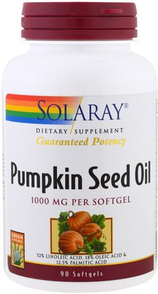 Solaray, Pumpkin Seed Oil, 1000 mg, 90 Softgels ,المكملات الغذائية، إيفا أوميجا 3 6 9 (إيبا دا)، زيت بذور اليقطين