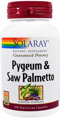 Solaray, Pygeum & Saw Palmetto, 120 Vegetarian Capsules ,الصحة، الرجال، بيجيوم