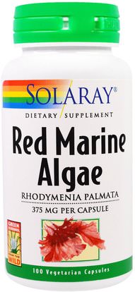 Solaray, Red Marine Algae, 375 mg, 100 Vegetarian Capsules ,المكملات الغذائية، الأحمر الطحالب البحرية المعدنية