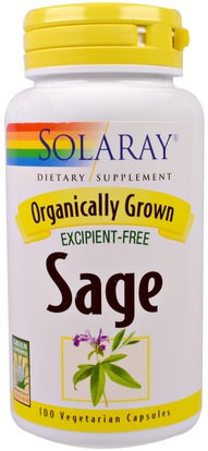 Solaray, Sage, 100 Veggie Caps ,الأعشاب، حكيم