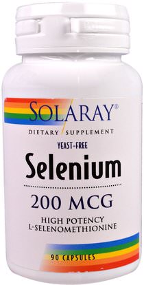 Solaray, Selenium, 200 mcg, 90 Capsules ,المكملات الغذائية، مضادات الأكسدة، السيلينيوم