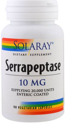 Solaray, Serrapeptase, 10 mg, 90 Veggie Caps ,المكملات الغذائية، والإنزيمات