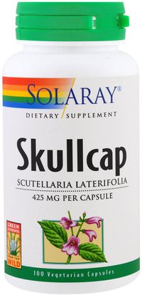 Solaray, Skullcap, 100 Veggie Caps ,الأعشاب، قلنسوة
