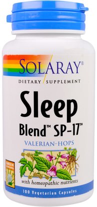 Solaray, Sleep Blend SP-17, Valerian-Hops, 100 Veggie Caps ,والمكملات الغذائية، والنوم