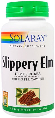 Solaray, Slippery Elm, 400 mg, 100 Easy-To-Swallow Capsules ,الأعشاب، الزعنفة الدردار
