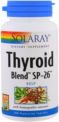 Solaray, Thyroid Blend SP-26, 100 Veggie Caps ,الصحة، الغدة الدرقية