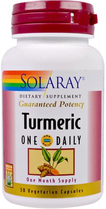 Solaray, Turmeric, 30 Veggie Caps ,المكملات الغذائية، مضادات الأكسدة، الكركمين، الكركم