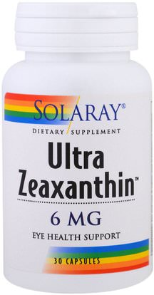 Solaray, Ultra Zeaxanthin, 6 mg, 30 Capsules ,والملاحق، والكاروتينات، زياكسانثين، والصحة، والعناية بالعين، والرعاية الرؤية