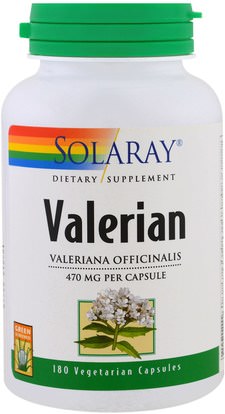 Solaray, Valerian, 470 mg, 180 Veggie Caps ,الأعشاب، فاليريان