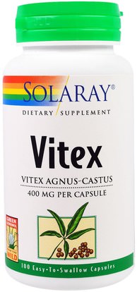 Solaray, Vitex, 400 mg, 100 Easy-To-Swallow Capsules ,الأعشاب، التوت العفريت