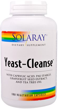 Solaray, Yeast-Cleanse, 180 Vegetarian Capsules ,الصحة، السموم