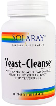 Solaray, Yeast-Cleanse, 90 Vegetarian Capsules ,الصحة، السموم